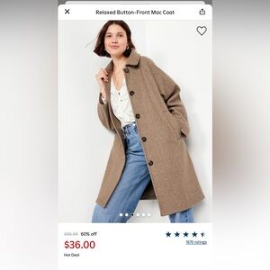 Old navy car coat NWT